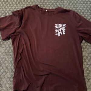 Men's Maroon Graphic Tee - "Show Some Love"